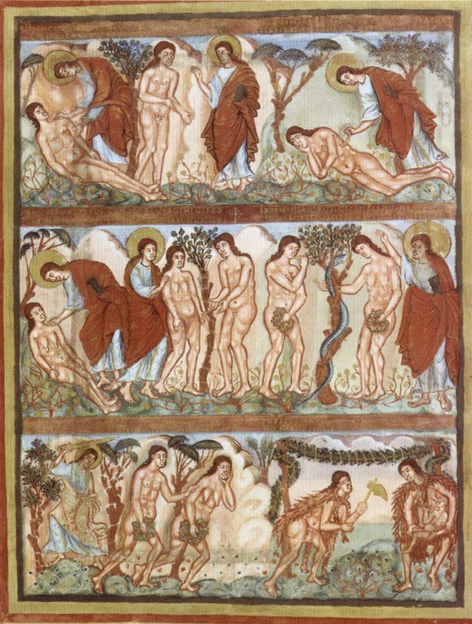 Scenes rom Story of Adam and Eve,from the Bible of Charles the Bald